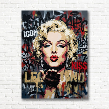 Marilyn Monroe Icon Kiss canvas print