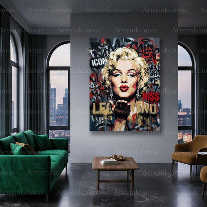 Marilyn Monroe pop art canvas wall art