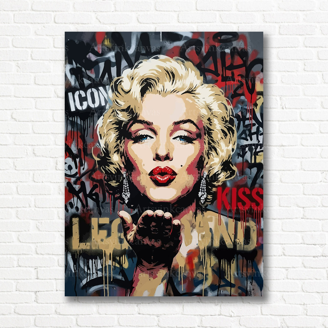 Marilyn Monroe graffiti canvas print