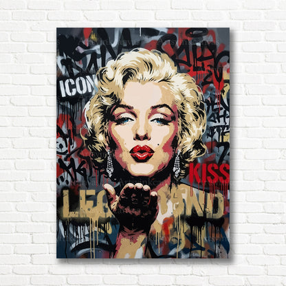 Marilyn Monroe graffiti canvas print