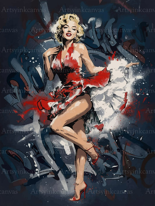 Marilyn Monroe Movimiento Urbano canvas wall art