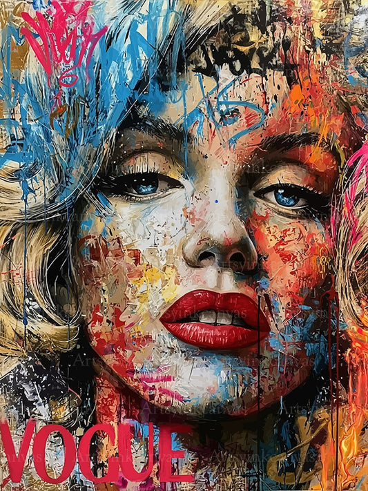 Marilyn Monroe Vogue graffiti canvas wall art