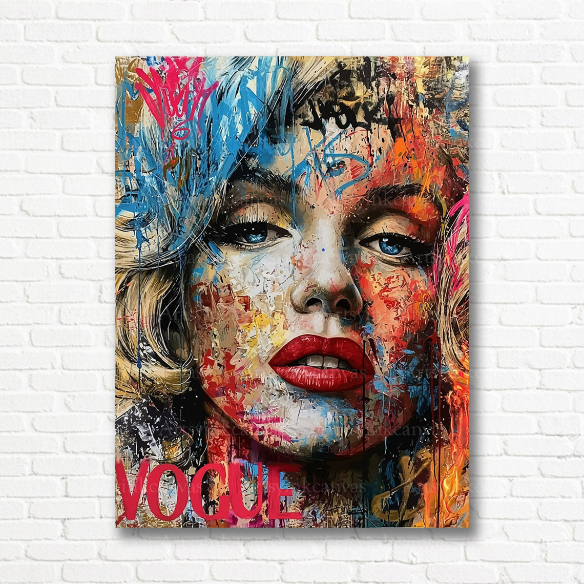 Marilyn Monroe Vogue graffiti canvas print