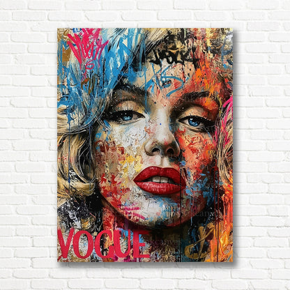Marilyn Monroe Vogue graffiti canvas print