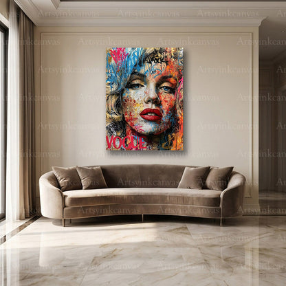 Marilyn Monroe fashion street art wall decor