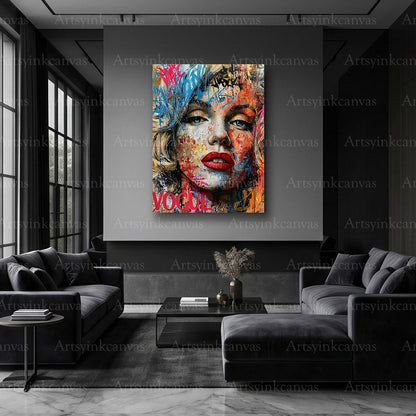 Marilyn Vogue inspired graffiti artwork