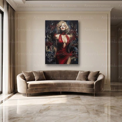 Marilyn Hollywood glamour modern wall art