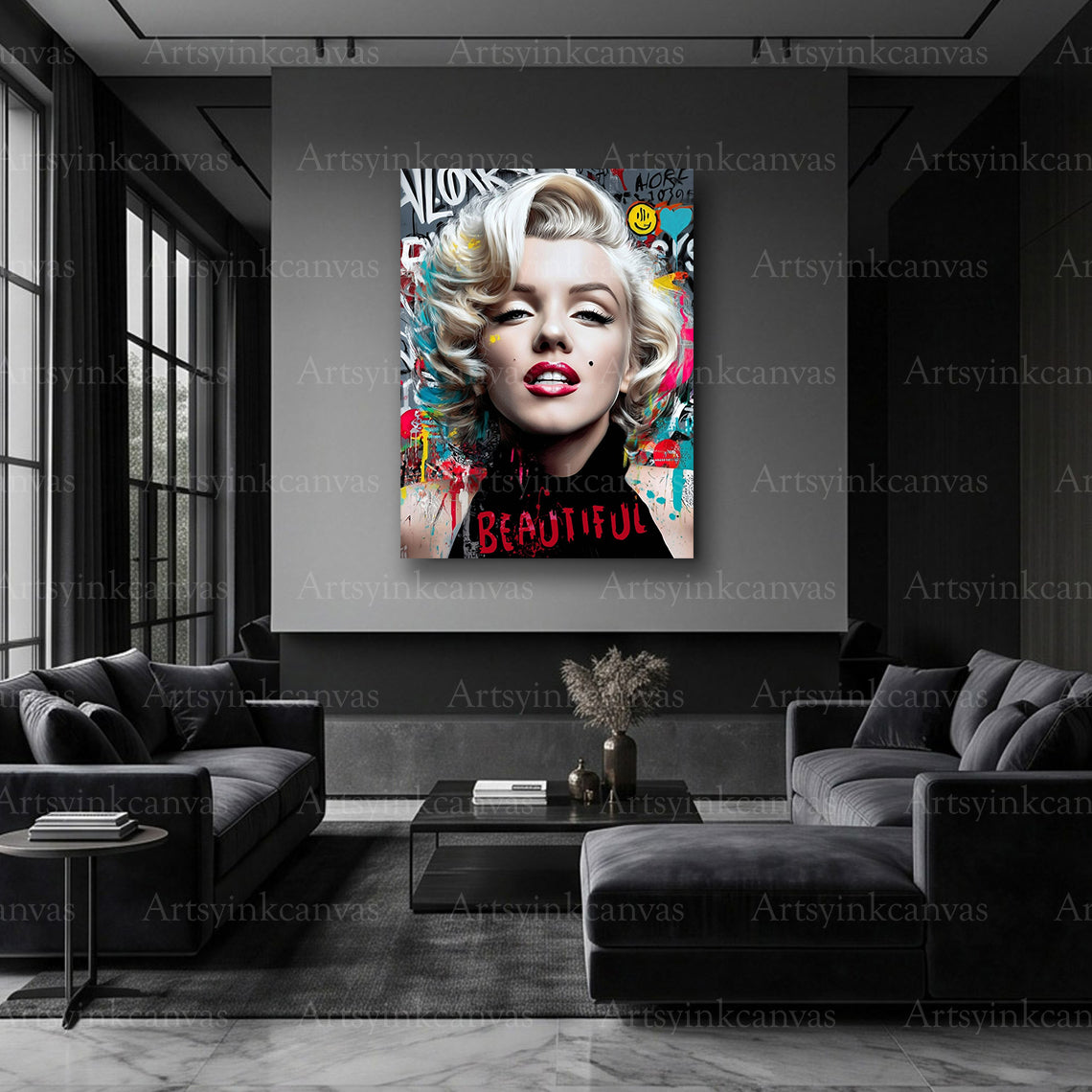 Marilyn Monroe cinematic graffiti artwork