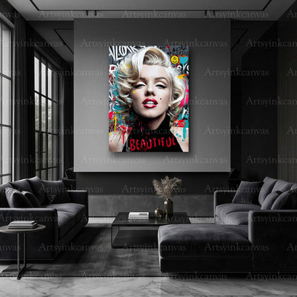 Marilyn Monroe cinematic graffiti artwork