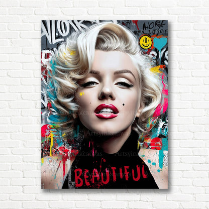 Marilyn Monroe luxury graffiti canvas print