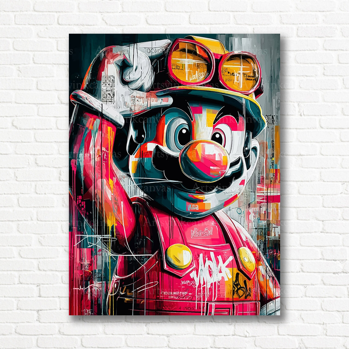 Mario Builder colorful gaming canvas print