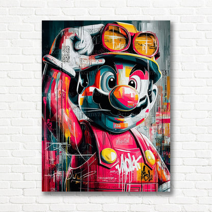 Mario Builder colorful gaming canvas print