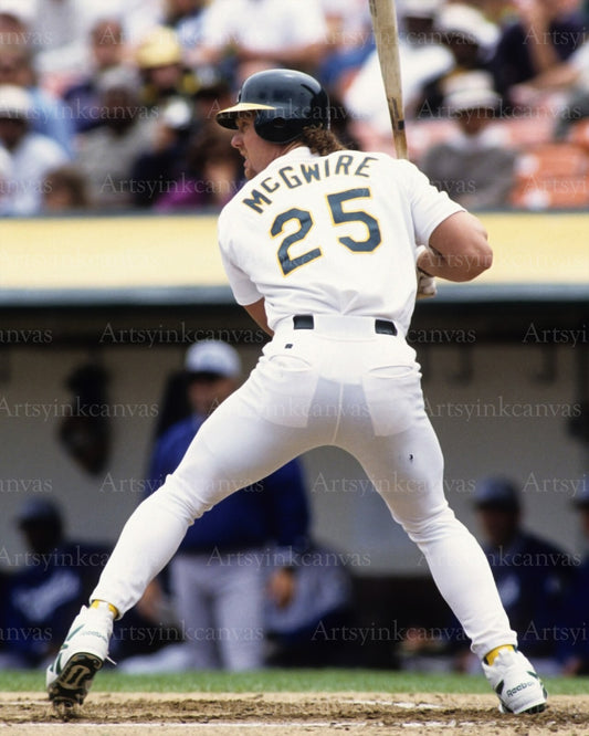 Mark McGwire at bat Oakland Athletics canvas wall art