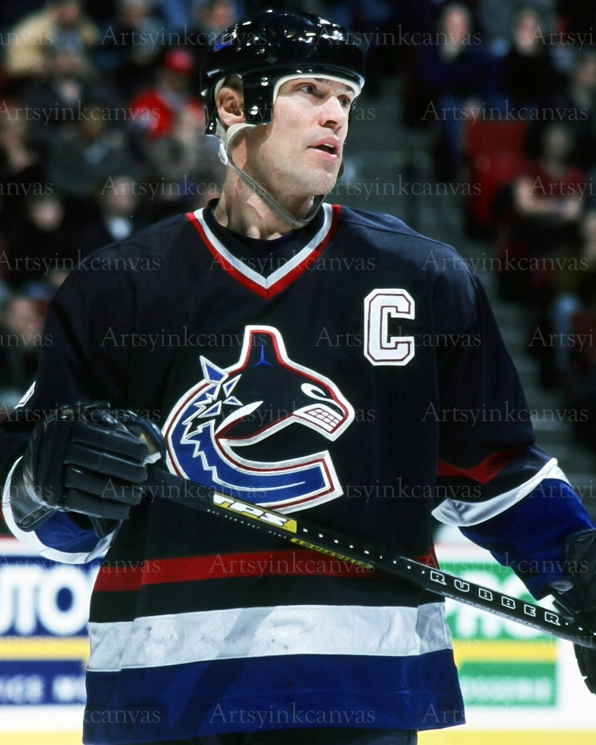 Mark Messier on ice action Vancouver Canucks canvas wall art
