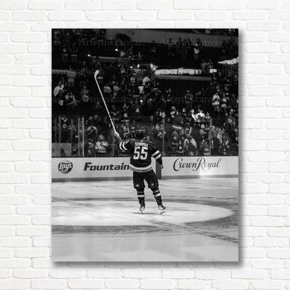 Mark Scheifele B&W Winnipeg Jets canvas print