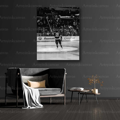 Winnipeg Jets collector black and white canvas