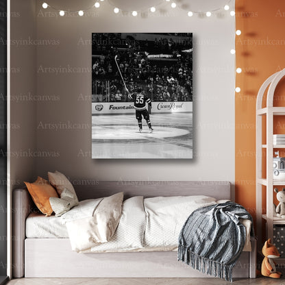 Premium Mark Scheifele monochrome hockey canvas print