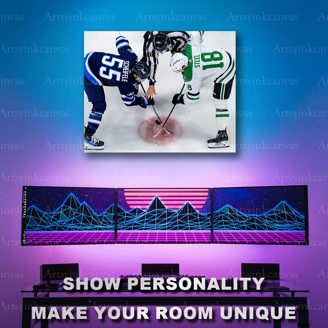 Winnipeg Jets Dallas Stars hockey artwork