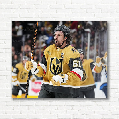 Mark Stone celebration canvas print