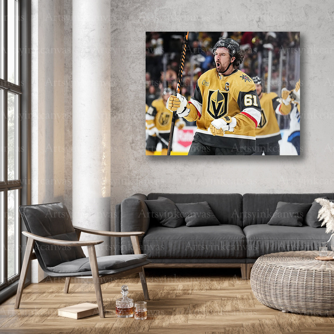 Mark Stone scoring celebration wall decor