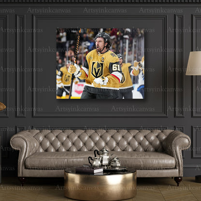 Premium Mark Stone goal celebration canvas print