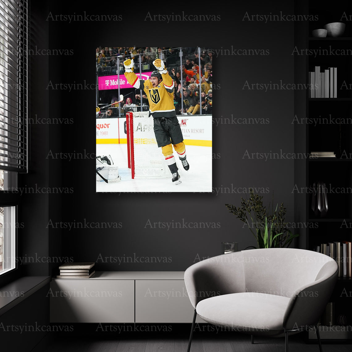 Mark Stone Golden Knights celebration artwork