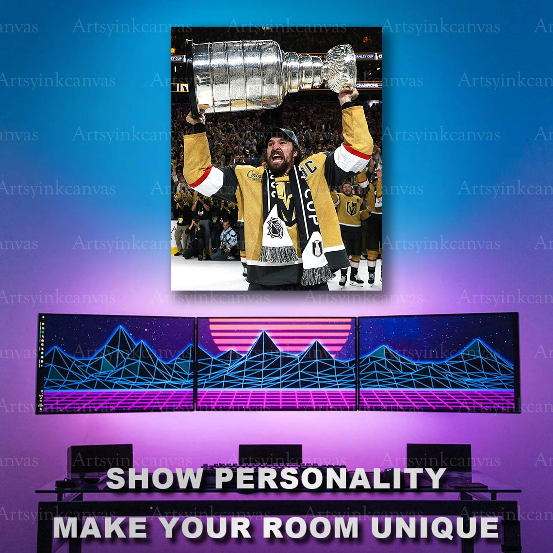 Mark Stone championship celebration artwork