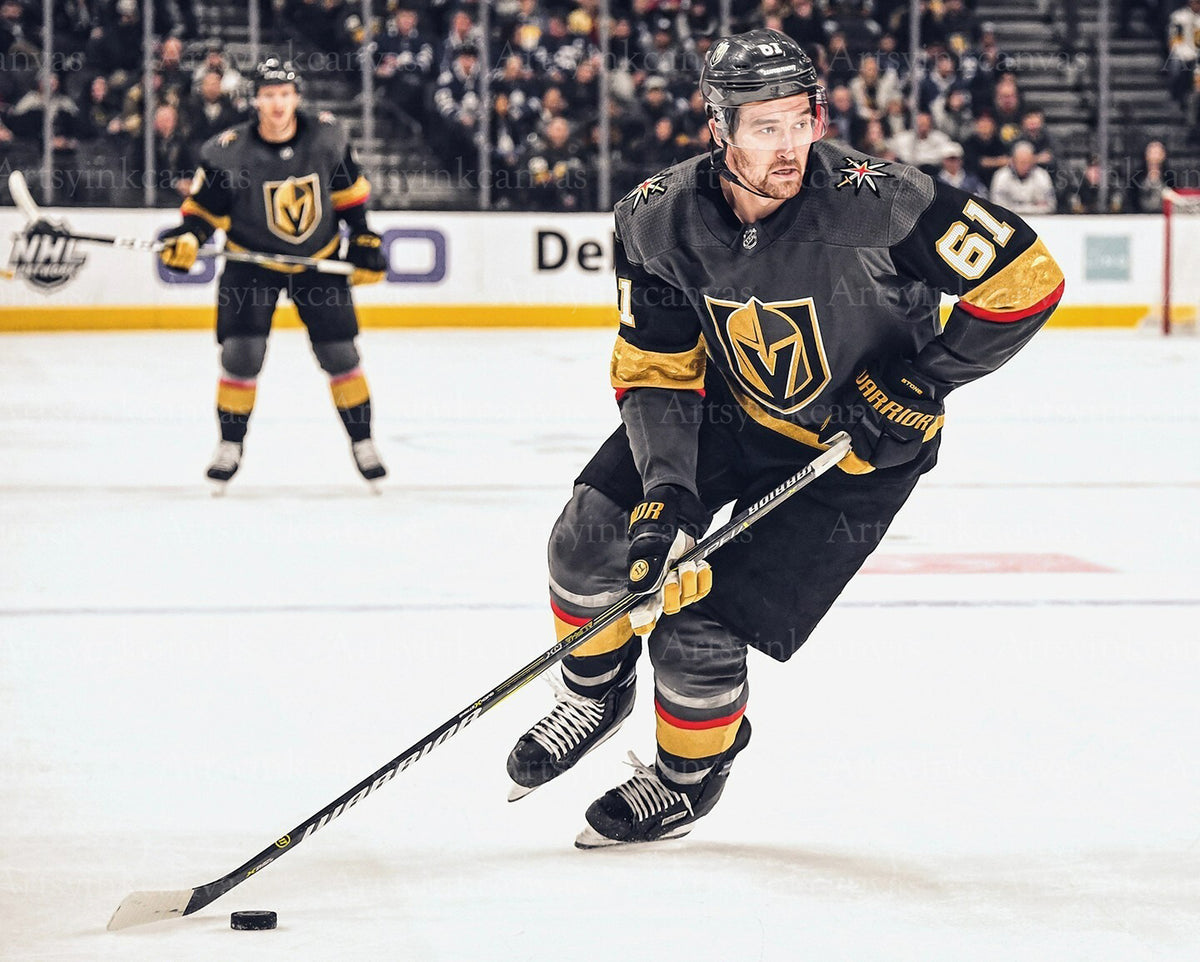 Mark Stone skating mid-game Vegas Golden Knights canvas wall art
