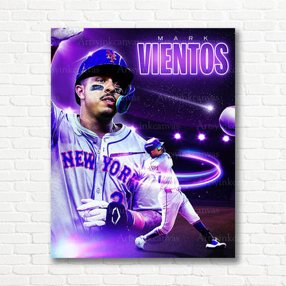 Mark Vientos Mets baseball collage canvas print