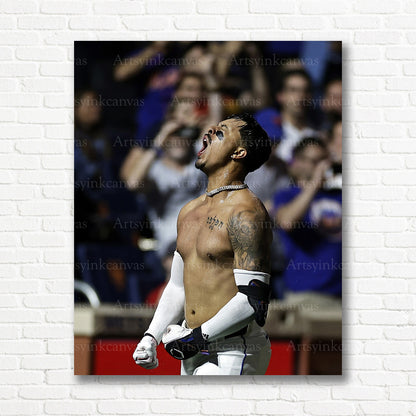 Mark Vientos Mets emotional celebration canvas print