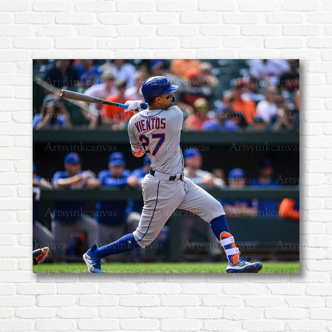 Mark Vientos Mets batting swing canvas print