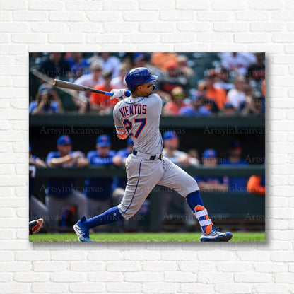 Mark Vientos Mets batting swing canvas print