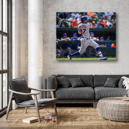 New York Mets player swing wall decor