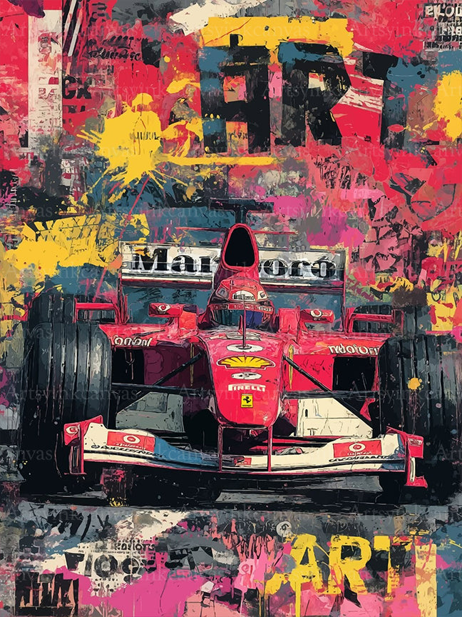 Marlboro F1 racing graffiti canvas wall art