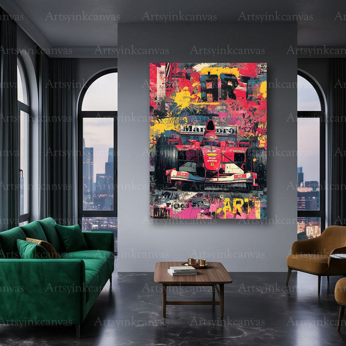 Marlboro racing automotive urban canvas art