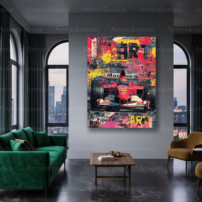 Marlboro racing automotive urban canvas art