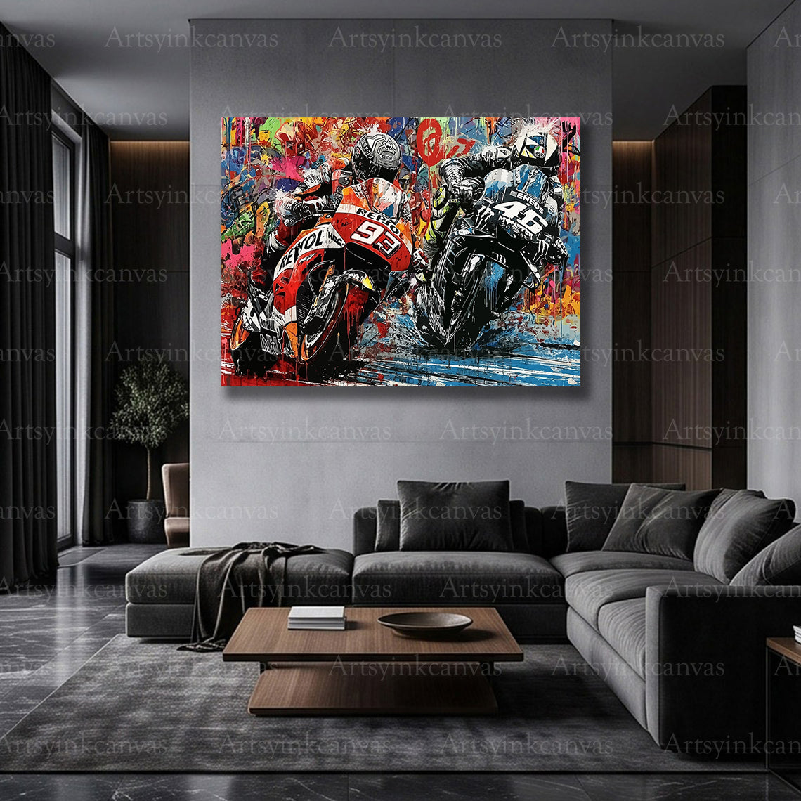 MotoGP rivalry canvas artwork