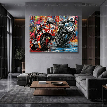 MotoGP rivalry canvas artwork