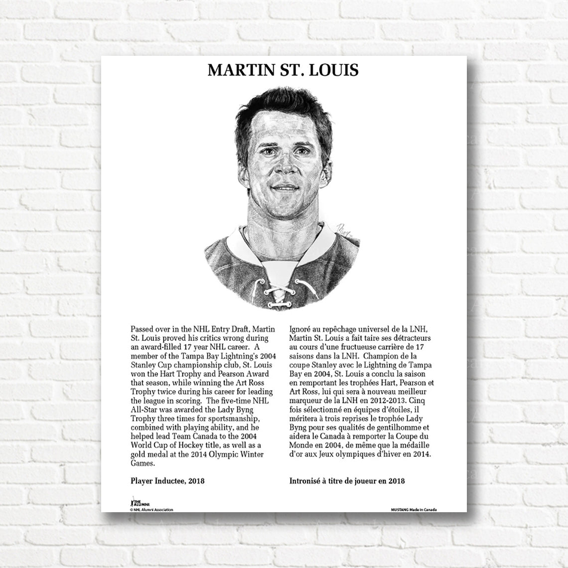 Martin St Louis Lightning hockey canvas print