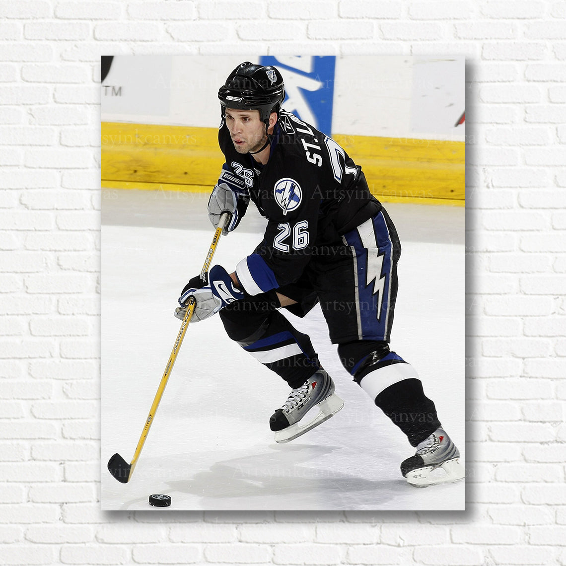 Martin St Louis Lightning skating canvas print