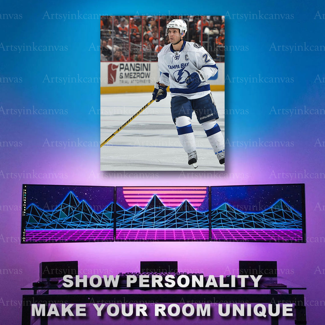 Martin St Louis NHL legend on ice artwork