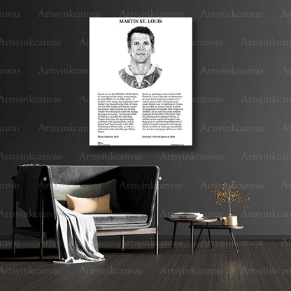 Martin St Louis hockey collector canvas art