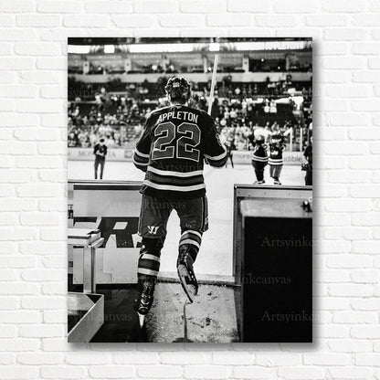 Mason Appleton B&W Winnipeg Jets canvas print