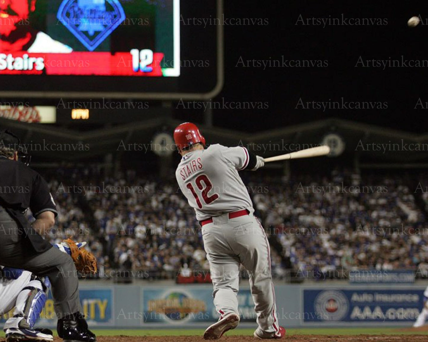 Matt Stairs 2008 NLCS Game 4 home run swing canvas wall art