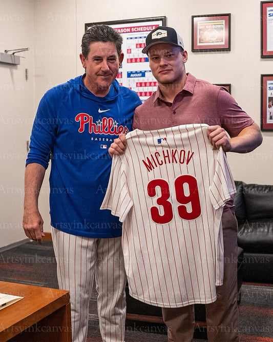 Matvei Michkov Rob Thomson first pitch canvas wall art