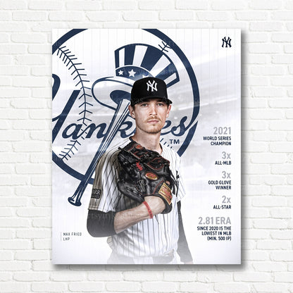 Max Fried Yankees career collage canvas print