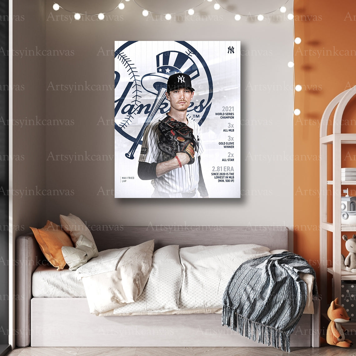 Premium Max Fried Yankees career canvas art