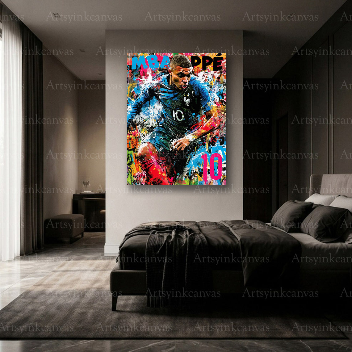 Premium Mbappé graffiti wall art
