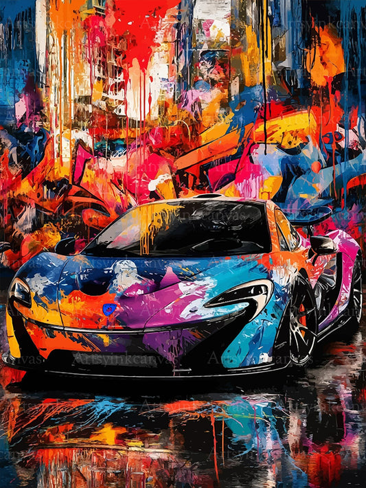 McLaren P1 graffiti canvas wall art