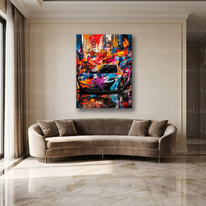 McLaren P1 hypercar street art wall decor